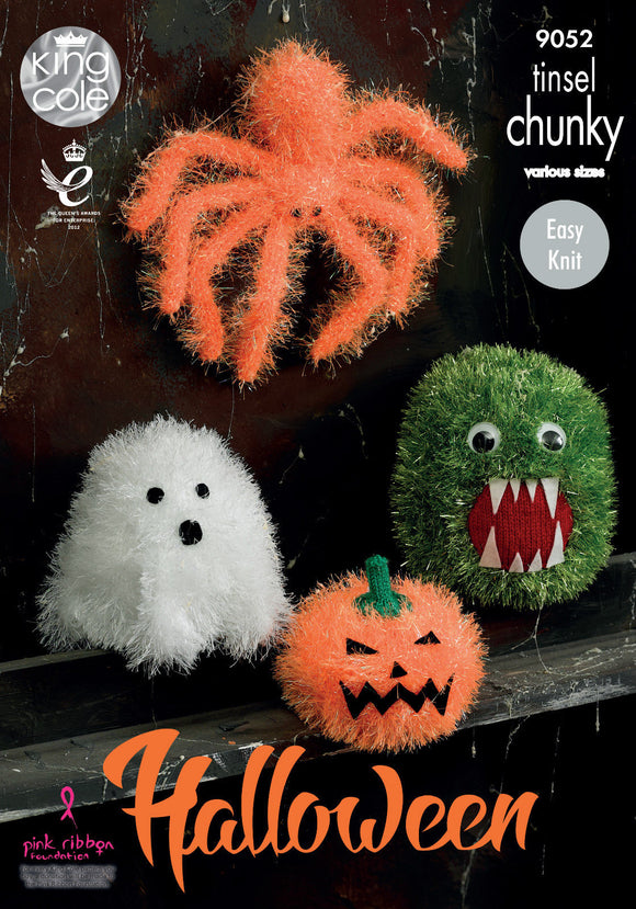 King Cole Knitting Patterns 9052 - Halloween Monsters & Pumpkin Tinsel