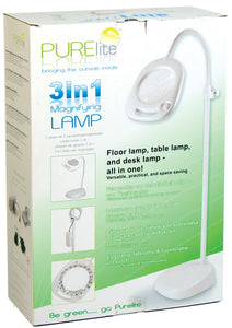 PURElite 3-in-1 Magnifying Floor Lamp, Table Lamp & Clamp