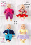 King Cole Knitting Pattern Dolls Cardigan, Jacket, Skirts & Jumpers - Double Knit 5571