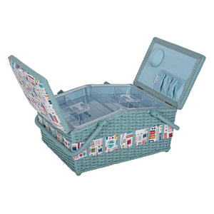 HobbyGift Sewing Box: Twin Lid Wicker Basket: Sewing Notions