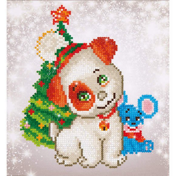 Diamond Dotz - Diamond Painting Kit - Christmas Pup and Mouse