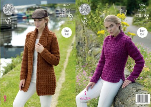 King Cole Knitting Pattern Big Value Super Chunky - Jacket and Sweater 4707