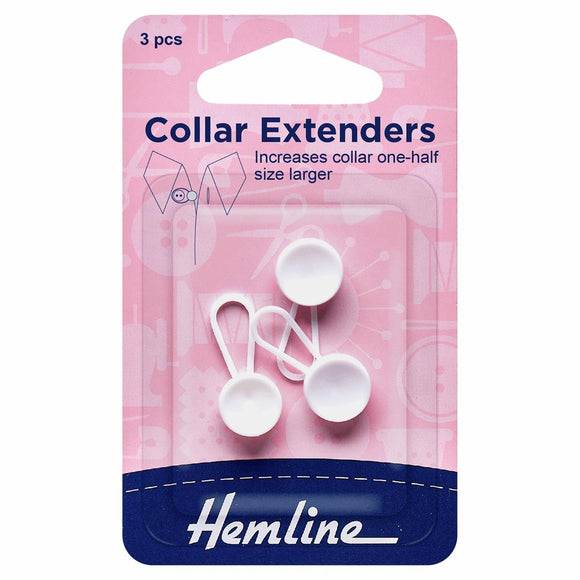 Hemline White Collar Extender 12mm - 3 Pack