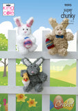 King Cole Crochet Pattern Easter Bunnies - Super Chunky 9095