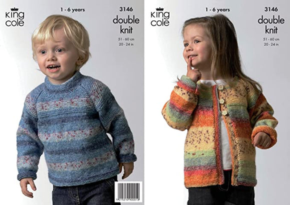 King Cole Knitting Pattern Splash DK - Sweater and Cardigans 3146