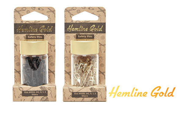 Hemline Gold Asst. Size - 50 Pieces - Black/Gold