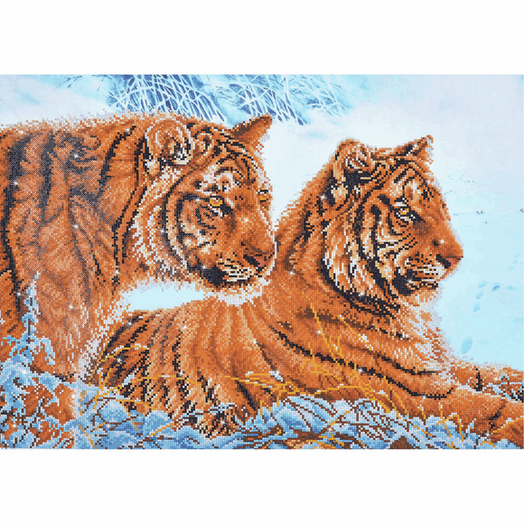 Diamond Dotz - Diamond Painting Kit - Tigers in The Snow Design
