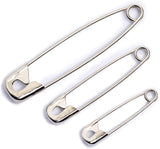 PRYM 18x Metal Safety Pins - Silver or Black - Sizes 27/38/50mm