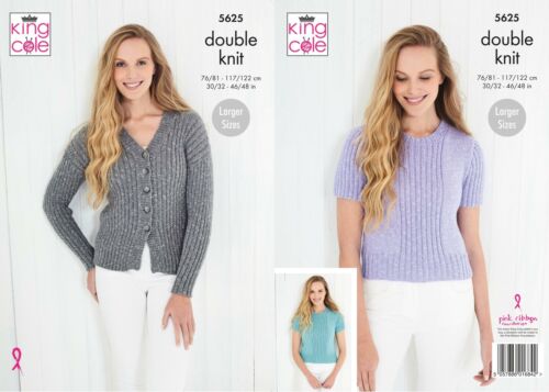 King Cole Knitting Pattern Cotton Top DK - Cardigan and Top 5625