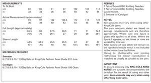King Cole Knitting Pattern Fashion Aran - Sweater and Cardigan 4346
