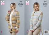 King Cole Knitting Pattern Drifter Chunky - Sweater and Cardigan 5673