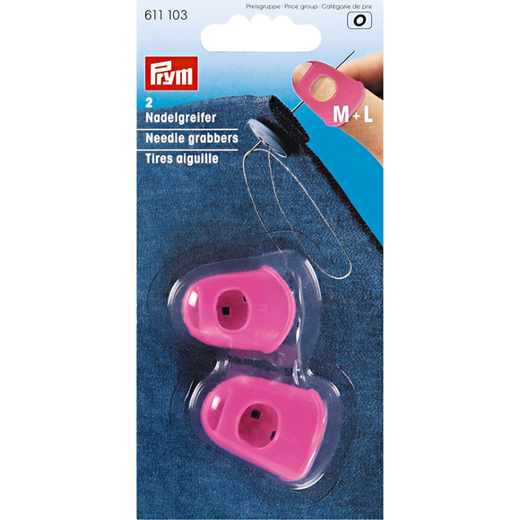 PRYM Silicone Pink Needle Grabbers Set of 2 (Medium & Large) 611103	