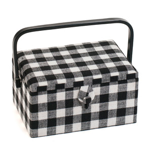 HobbyGift Sewing Box (M) - Monochrome Gingham