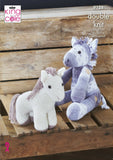 King Cole Knitting Pattern Pony with Button-on Legs & Standing Pony Toys - Double Knit 9128