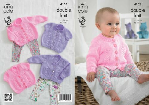 King Cole Knitting Pattern Big Value Baby DK - Baby Cardigans 4152